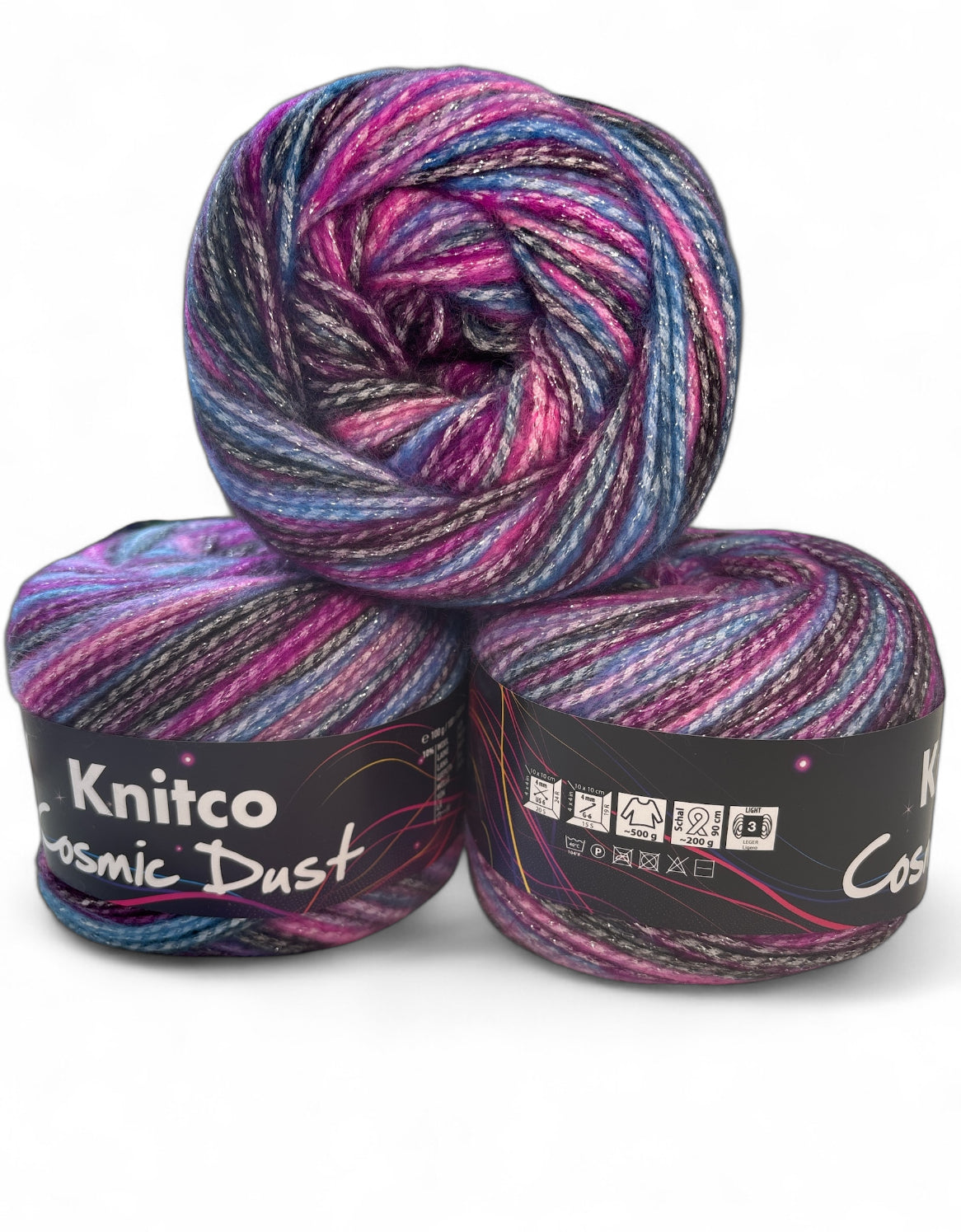 Cosmic dust- Sparkling DK 100G yarn balls