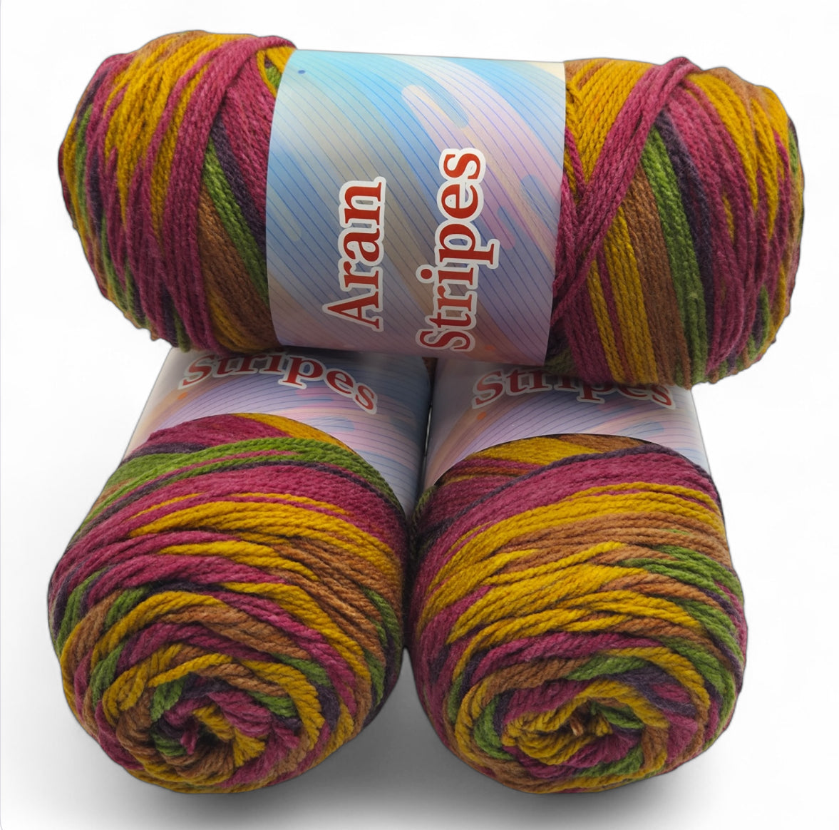 Aran Stripes 200G yarn balls