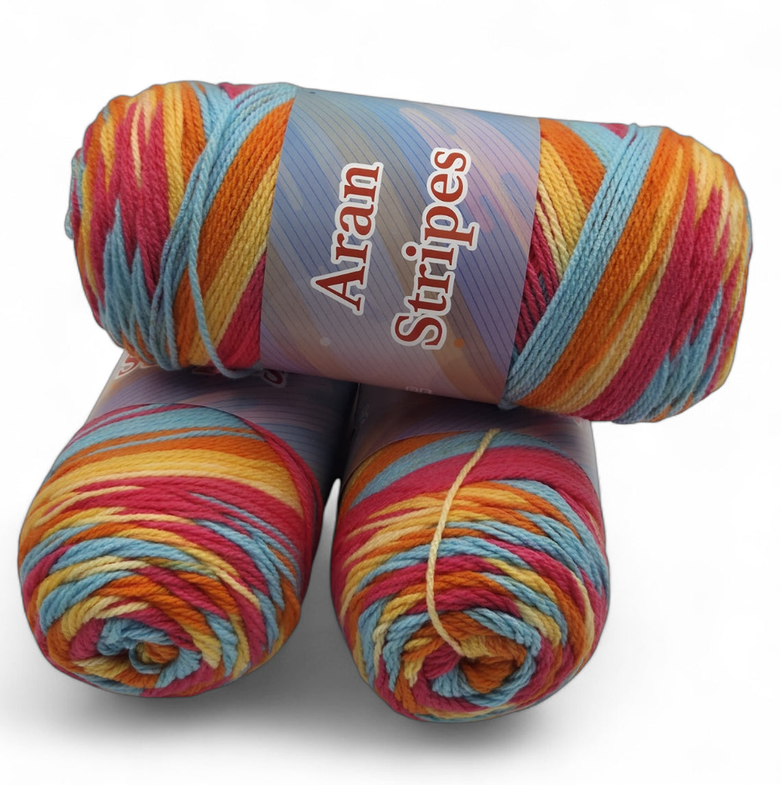 Aran Stripes 200G yarn balls