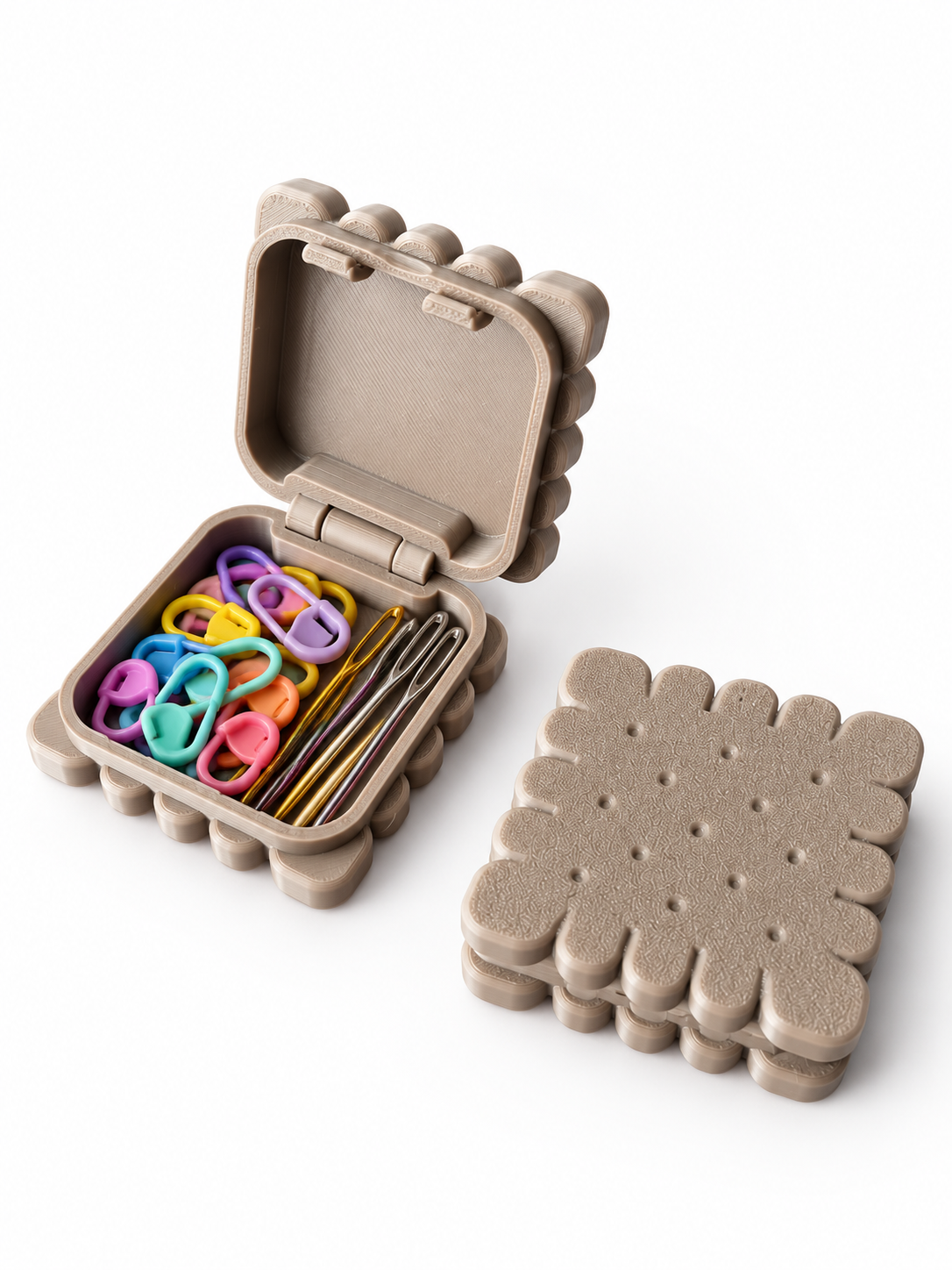 Biscuit Box for Stitch Marker & Yarn Needle Storage Case