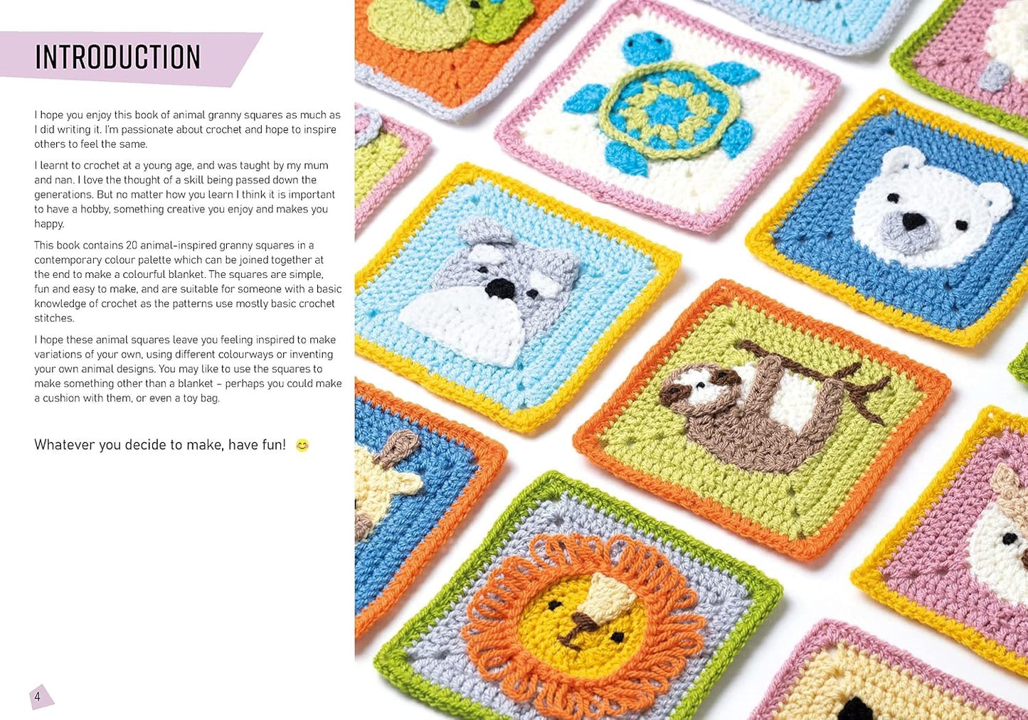 20 Animal Granny Squares Book