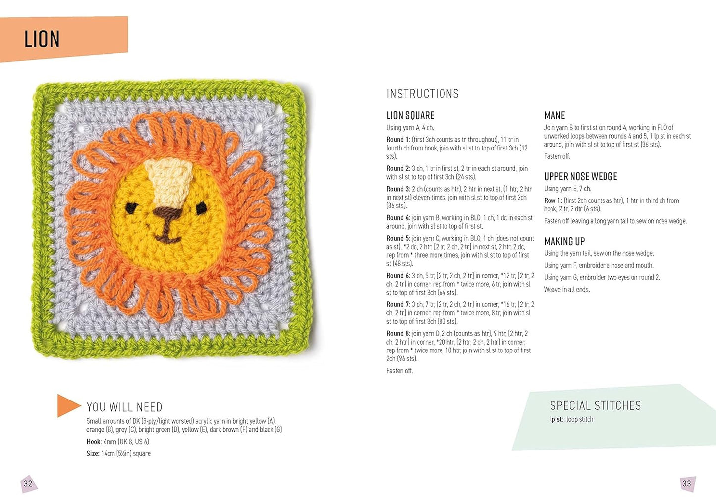20 Animal Granny Squares Book