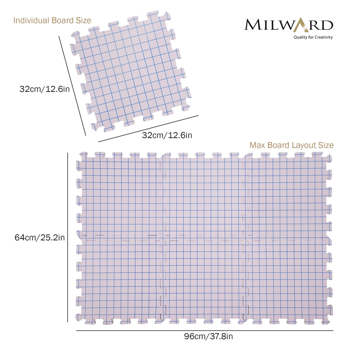 Milward Quality Blocking Mats: 1 x 32 x 32cm: 9 Pieces (Interlocking)