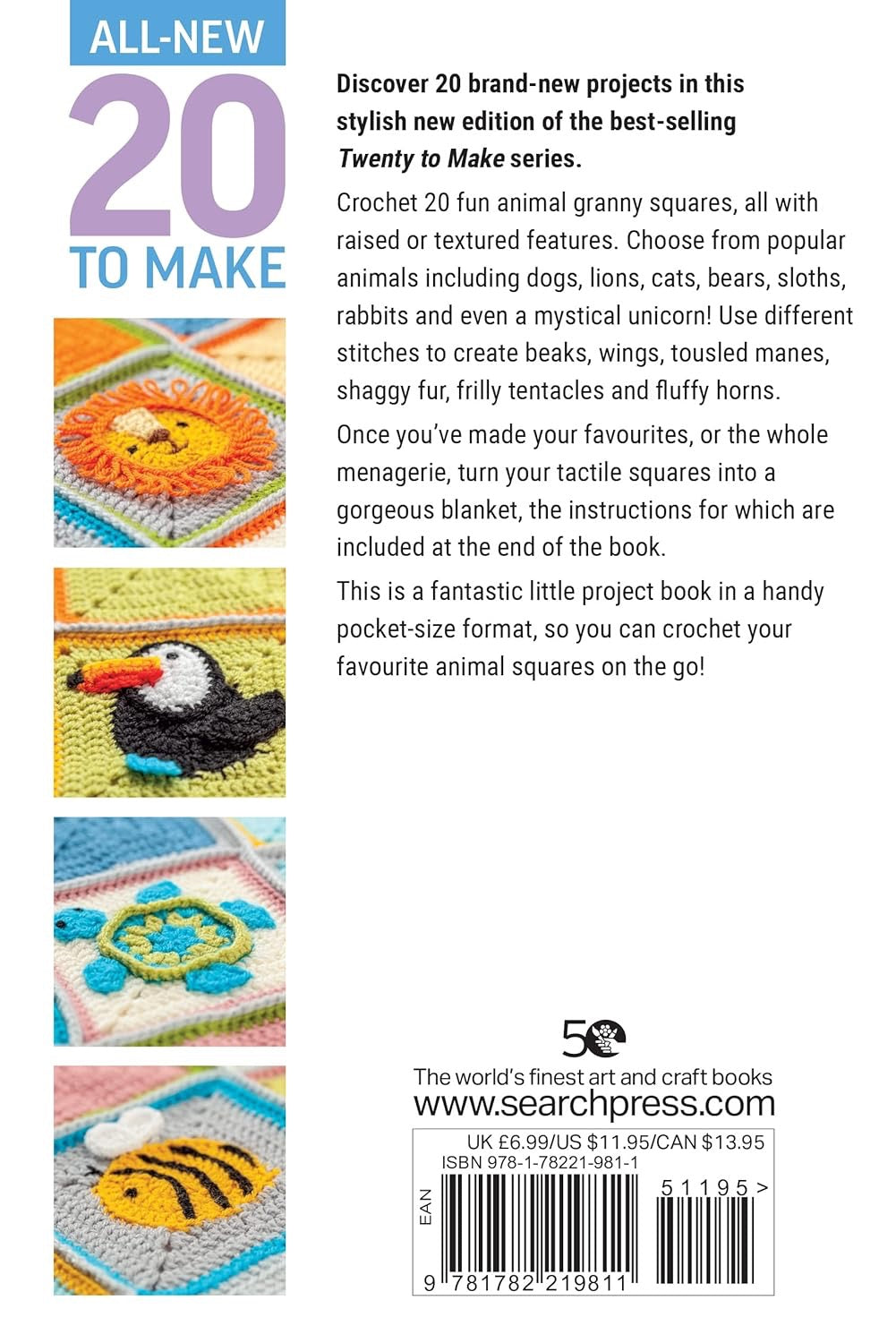 20 Animal Granny Squares Book