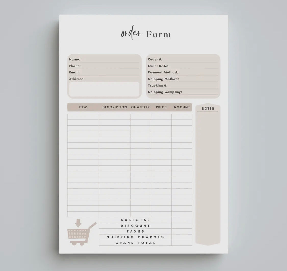 Order Forms Glued Notepad (Tear Away Pad) Hmbb