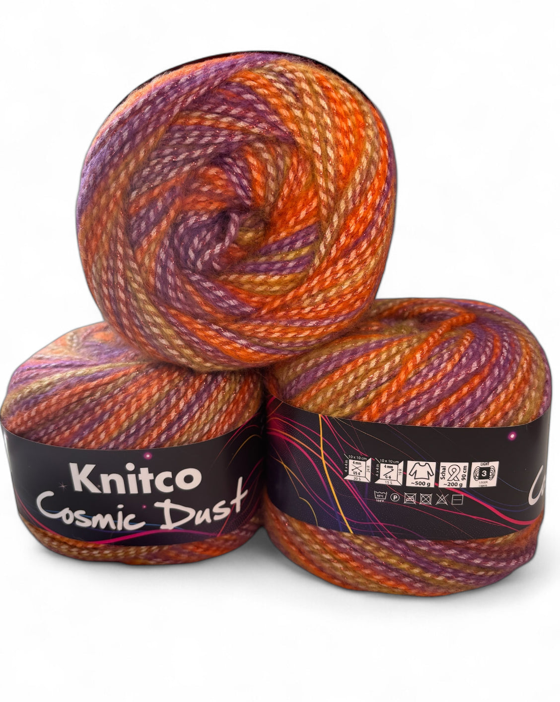 Cosmic dust- Sparkling DK 100G yarn balls