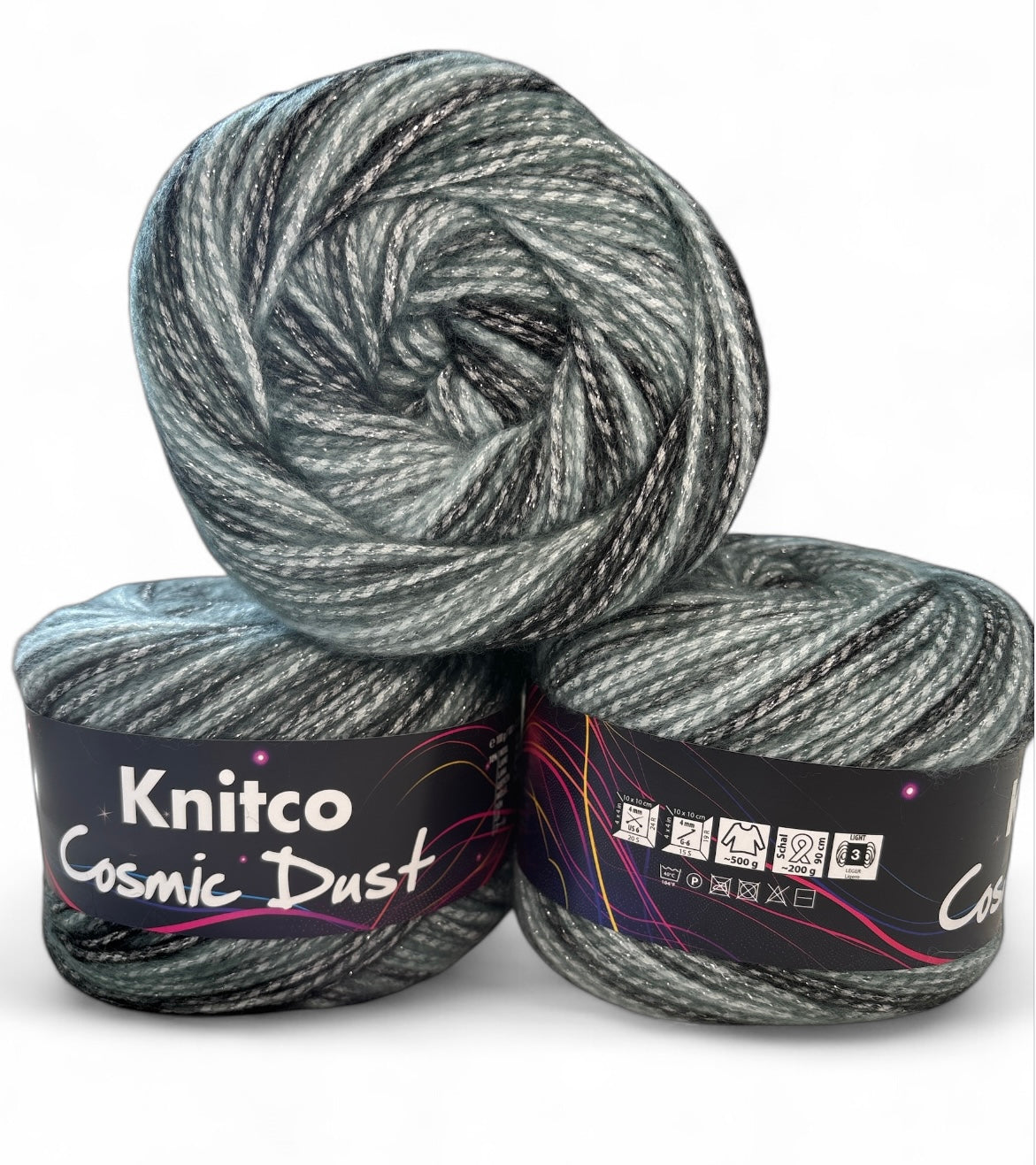 Cosmic dust- Sparkling DK 100G yarn balls