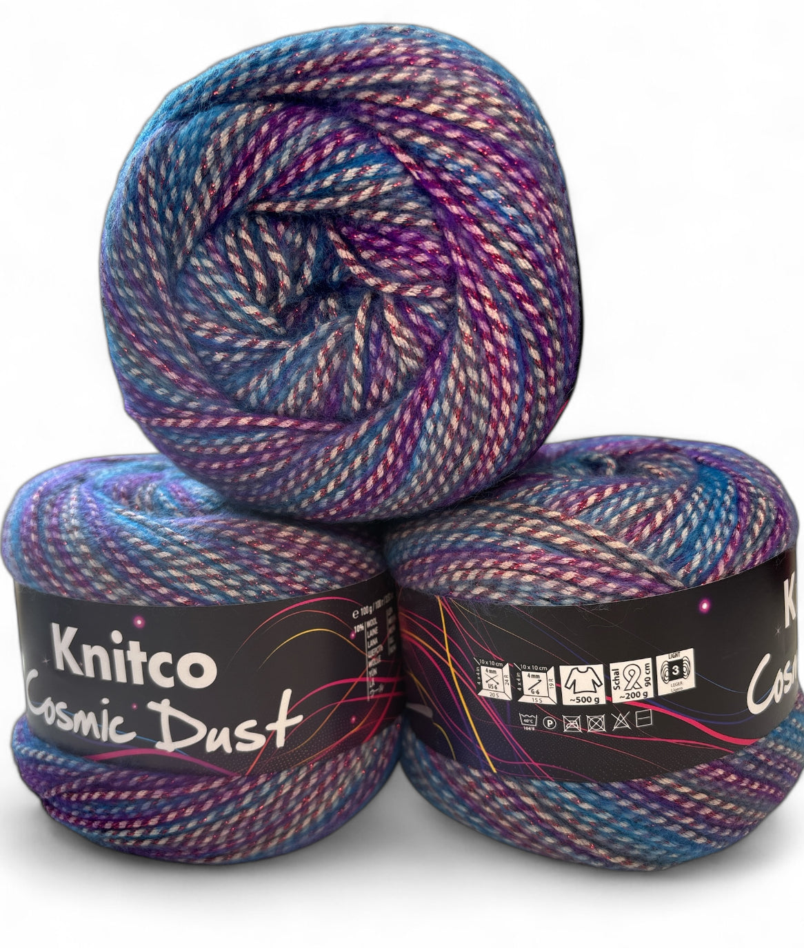 Cosmic dust- Sparkling DK 100G yarn balls