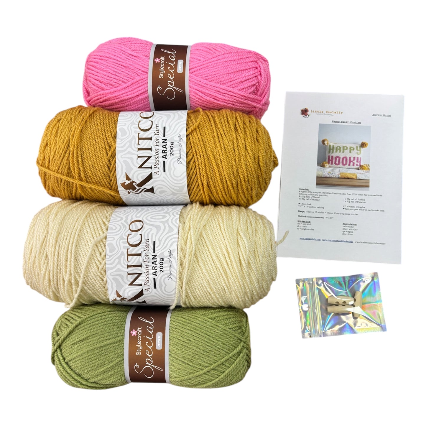 The Happy Hooky Cushion- Crochet Kit