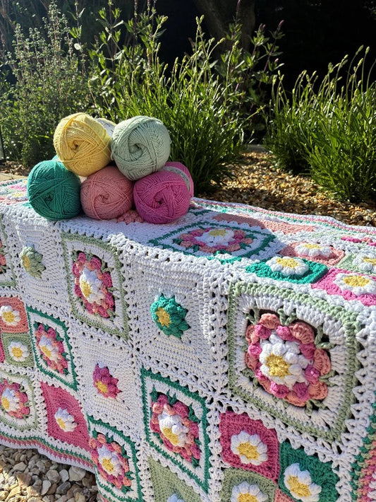 Cygnet Petal Patchwork Blanket 2025 -  CAL COTTON Yarn Pack