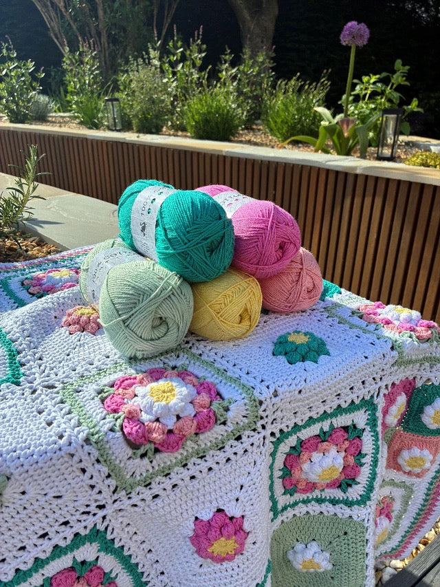 Cygnet Petal Patchwork Blanket 2025 -  CAL COTTON Yarn Pack