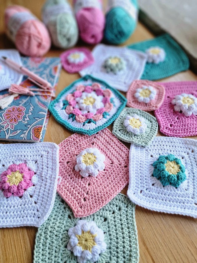 Cygnet Petal Patchwork Blanket 2025 -  CAL COTTON Yarn Pack