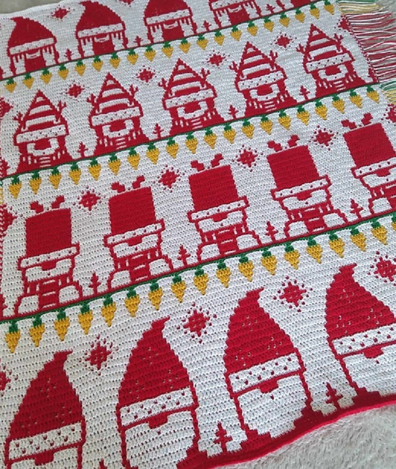 Gonk’s Holiday Mosaic Blanket by Rosina Plane Crochets Yarn Pack
