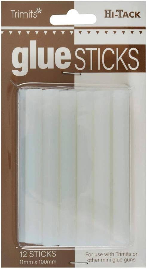 Replacement Glue Gun Sticks: Hi-Tack: Opaque: 7mm x 10cm: 12 Pieces