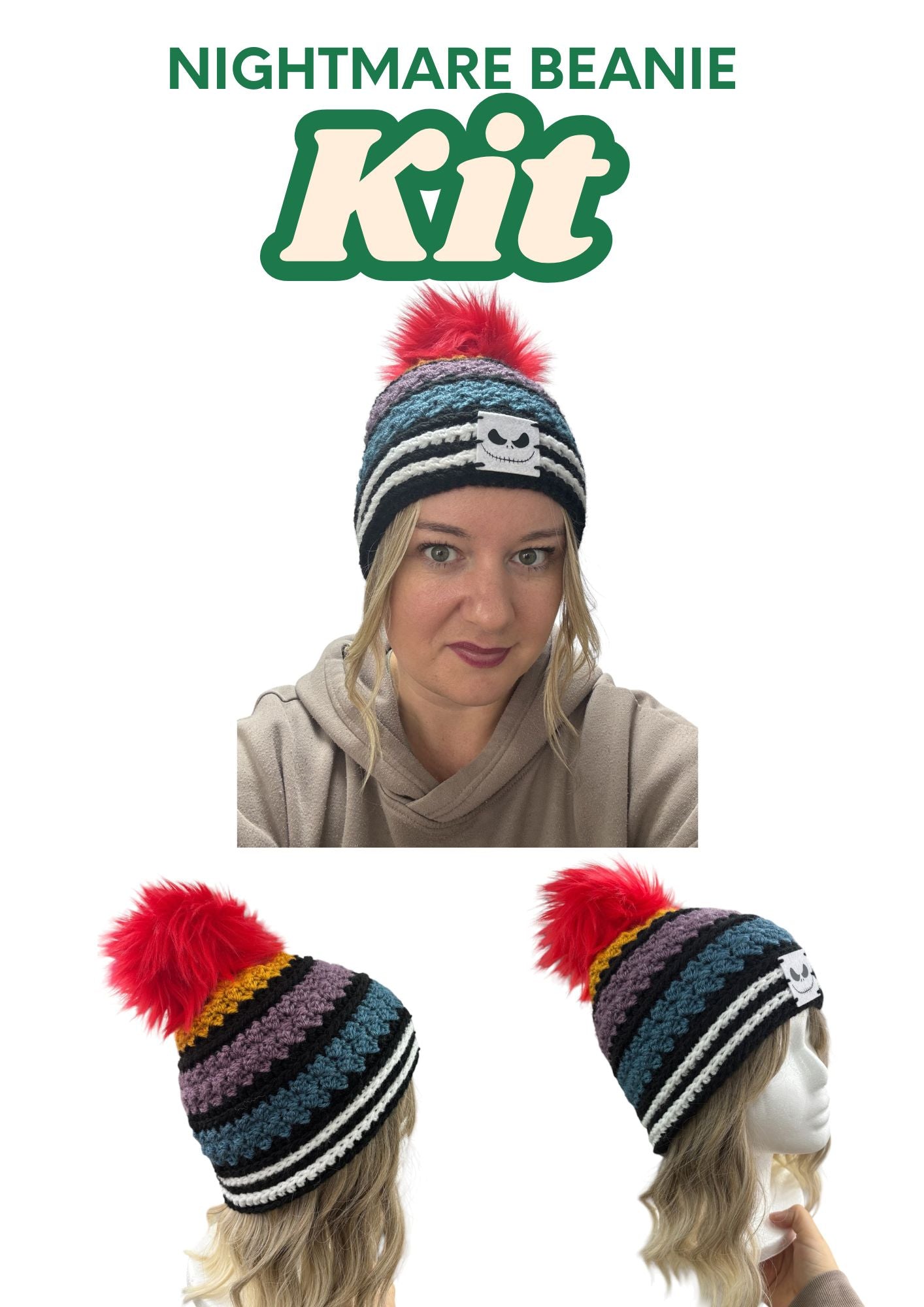The Nightmare Beanie Kit (CROCHET)
